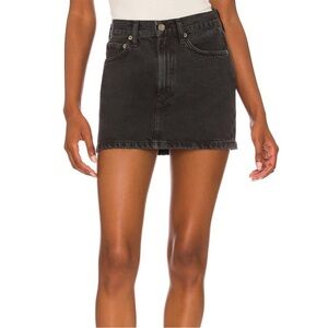 Agolde Dark Gray Denim A-Line Skirt